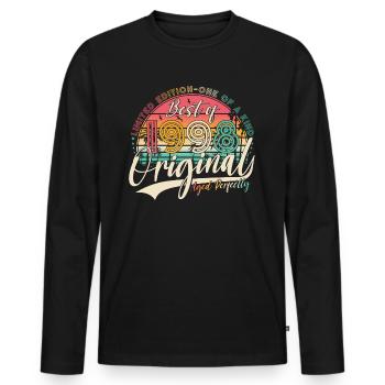 1998 Vintage Vintage Retro Cadeau d’anniversaire - T-shirt manches longues Premium bio Homme - noir - Devant - Nico (187cm)
