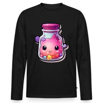 Cute Kawaii Potion - Men's Premium Organic Long Sleeve Shirt - black - Front - Nico (187cm)