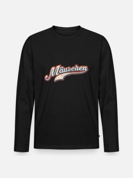 Mäuschen Kosenamen Fun - Männer Premium Bio Langarmshirt - Schwarz