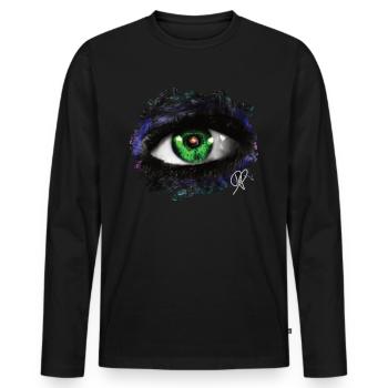 Eye Eye Universe Pupil Iris Graffiti - Men's Premium Organic Long Sleeve Shirt - black - Front - Nico (187cm)