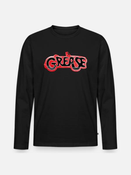 Grease Logo Noir Avec Voiture Merch - T-shirt manches longues Premium bio Homme - noir