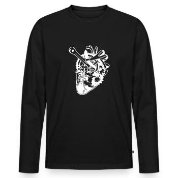 bike in my heart - Men's Premium Organic Long Sleeve Shirt - black - Front - Nico (187cm)