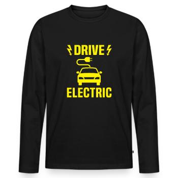 Drive electric electric car - Men's Premium Organic Long Sleeve Shirt - black - Front - Nico (187cm)