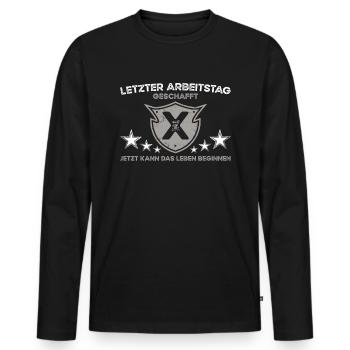 Letzter Arbeitstag - Männer Premium Bio Langarmshirt - Schwarz - Vorne - Nico (187cm)