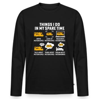 things i do in my spare time drive motorhomes - Men's Premium Organic Long Sleeve Shirt - black - Front - Nico (187cm)