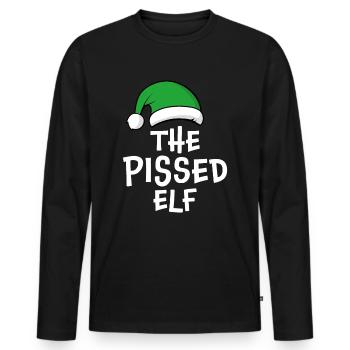 L’elfe énervé - T-shirt manches longues Premium bio Homme - noir - Devant - Nico (187cm)