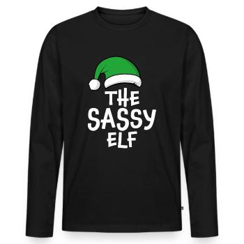 The Sassy Elf - Men's Premium Organic Long Sleeve Shirt - black - Front - Nico (187cm)