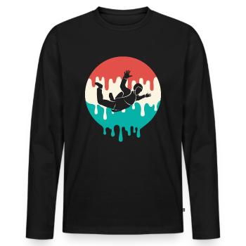 Skydiver Fallschirmspringer Vintage Skydiving - Men's Premium Organic Long Sleeve Shirt - black - Front - Nico (187cm)