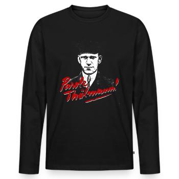 Parole Thälmann! - Männer Premium Bio Langarmshirt - Schwarz - Vorne - Nico (187cm)