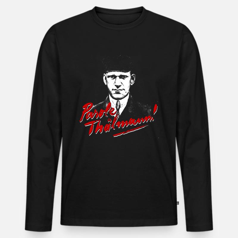 Parole Thälmann! - Männer Premium Bio Langarmshirt - Schwarz