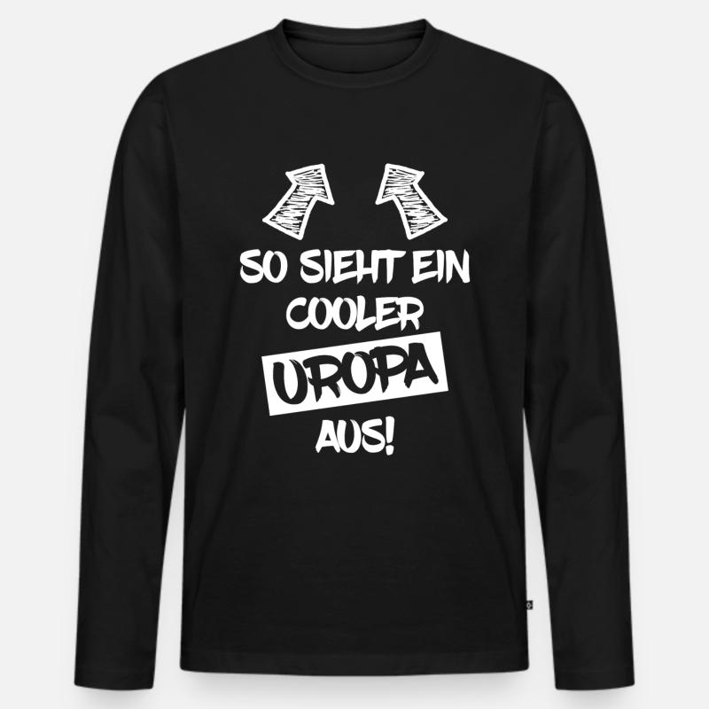 Uropa - Männer Premium Bio Langarmshirt - Schwarz