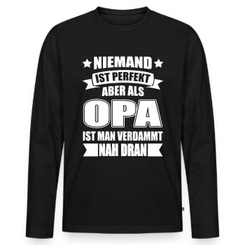 Opa Großvater 2021 Lustig Spruch - Männer Premium Bio Langarmshirt - Schwarz - Vorne - Nico (187cm)