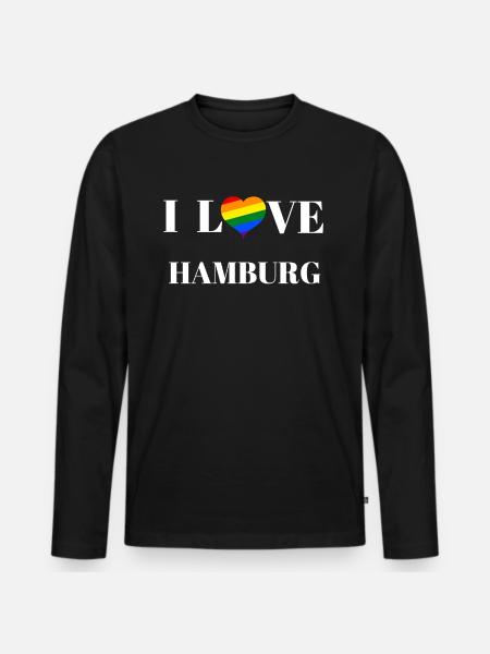 Hamburg - Gift idea - Men's Premium Organic Long Sleeve Shirt - black