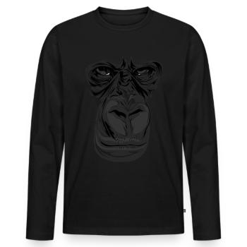 Gorilla - Männer Premium Bio Langarmshirt - Schwarz - Vorne - Nico (187cm)