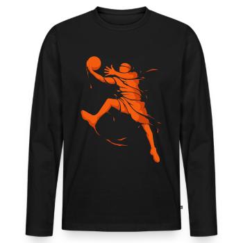 Basketballer - Men's Premium Organic Long Sleeve Shirt - black - Front - Nico (187cm)