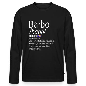 Babo Bosnian Dad Bosnia and Herzegovina - Männer Premium Bio Langarmshirt - Schwarz - Vorne - Nico (187cm)