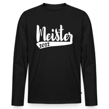 Abschluss Meister 2022 schlicht AK 22 - Männer Premium Bio Langarmshirt - Schwarz - Vorne - Nico (187cm)