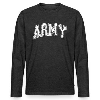 Army - Men's Premium Organic Long Sleeve Shirt - heather anthracite - Front - Nico (187cm)