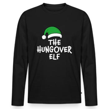 L’elfe de la gueule de bois - T-shirt manches longues Premium bio Homme - noir - Devant - Nico (187cm)