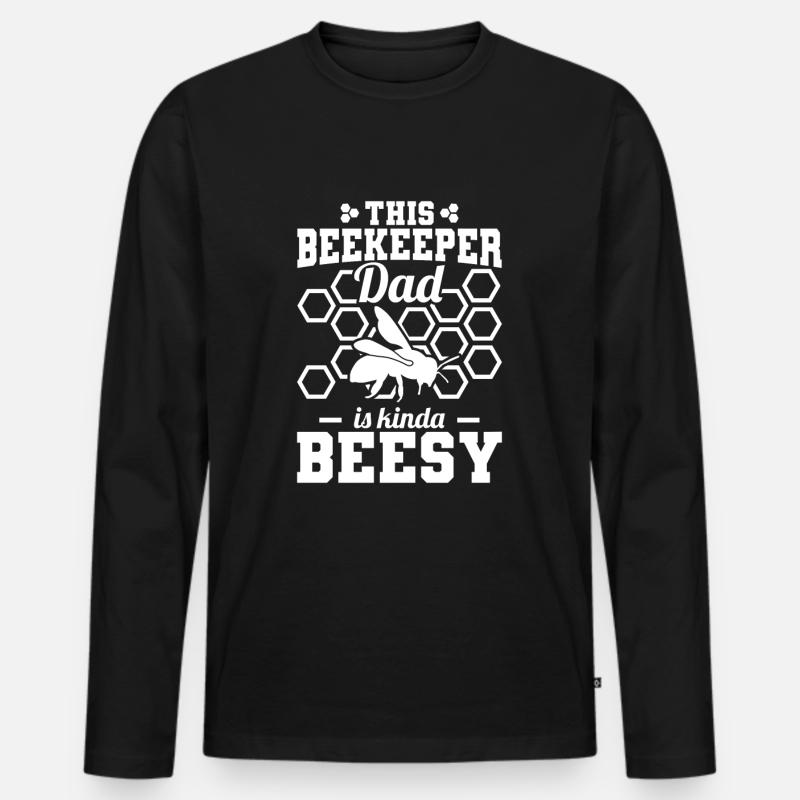 Imker Papa - Männer Premium Bio Langarmshirt - Schwarz