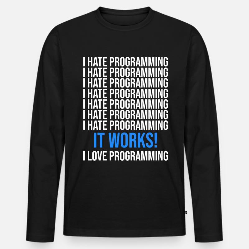 Codeur Développeur Programmeur Codage informatique informatique T-shirt manches longues Premium bio Homme