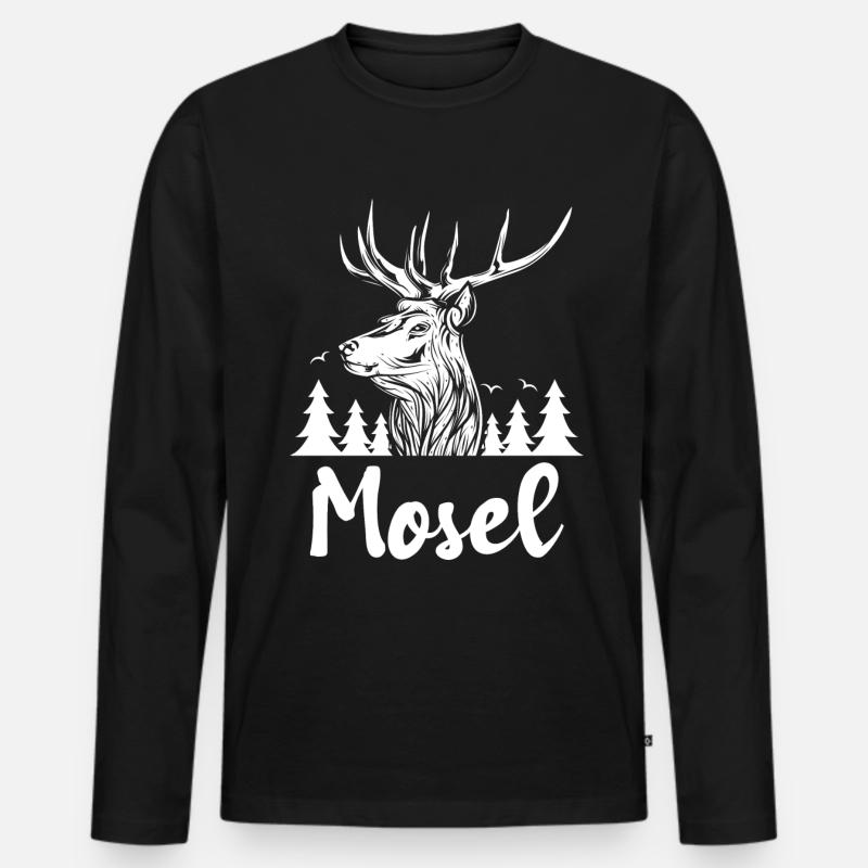 Mosel - Männer Premium Bio Langarmshirt - Schwarz