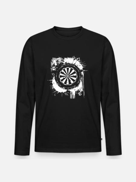 Dartboard Graffiti - Men's Premium Organic Long Sleeve Shirt - black