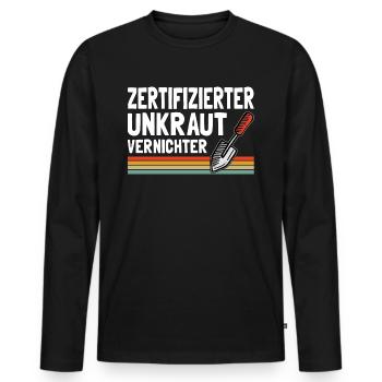 Garten Gärtner Gärtnerin Hobbygärtner Gartenarbeit - Männer Premium Bio Langarmshirt - Schwarz - Vorne - Nico (187cm)