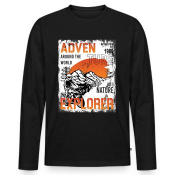 Moto Boxer Aventure Gentlemen Scrambler - T-shirt manches longues Premium bio Homme - noir - Devant - Nico (187cm)