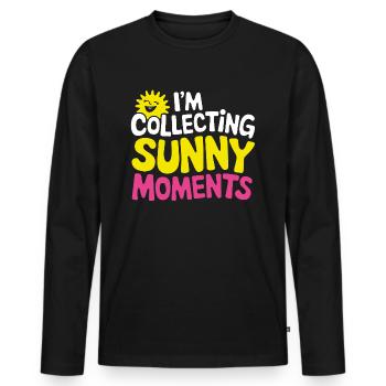 Sunny Summer Moments Vibes Sommer Sonne - Männer Premium Bio Langarmshirt - Schwarz - Vorne - Nico (187cm)