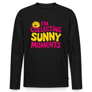 Sunny Summer Moments Vibes Sommer Sonne - Männer Premium Bio Langarmshirt - Schwarz - Vorne - Nico (187cm)