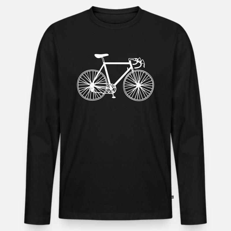 Rennrad weiß - Männer Premium Bio Langarmshirt - Schwarz