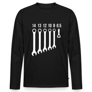 Mechanic Wrench Screwdriver Beer Opener - Men's Premium Organic Long Sleeve Shirt - black - Front - Nico (187cm)