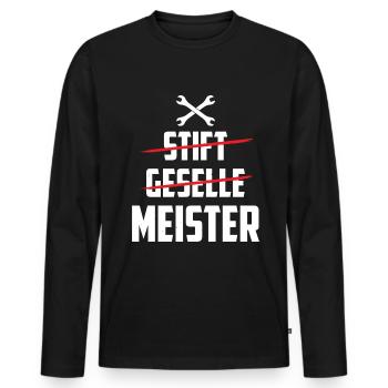 Stift Geselle Meister - Männer Premium Bio Langarmshirt - Schwarz - Vorne - Nico (187cm)
