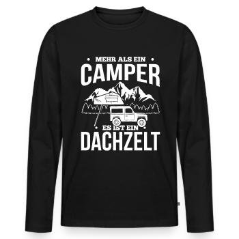 Mehr Als Ein Camper Es Ist Ein Dachzelt Camping - Männer Premium Bio Langarmshirt - Schwarz - Vorne - Nico (187cm)