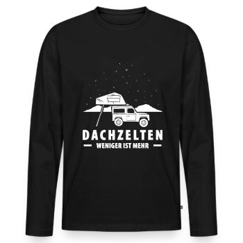 Dachzelten Weniger Ist Mehr Camping Autodachzelt - Männer Premium Bio Langarmshirt - Schwarz - Vorne - Nico (187cm)