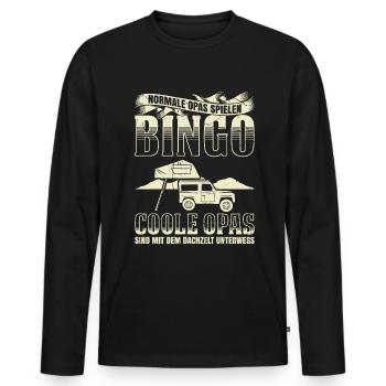 Normale Opas Spielen Bingo Coole Opas Dachzelten - Männer Premium Bio Langarmshirt - Schwarz - Vorne - Nico (187cm)