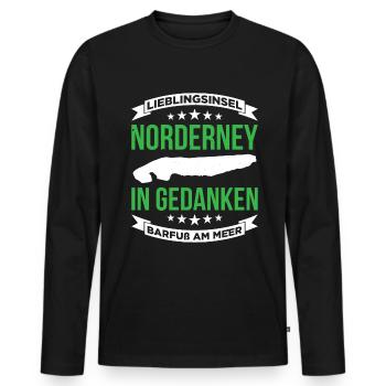 Lieblingsinsel Norderney In Gedanken Barfuß Meer - Männer Premium Bio Langarmshirt - Schwarz - Vorne - Nico (187cm)