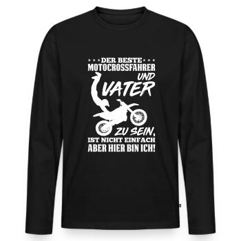 Der Beste Motocrossfahrer Und Vater Zum Vatertag - Männer Premium Bio Langarmshirt - Schwarz - Vorne - Nico (187cm)