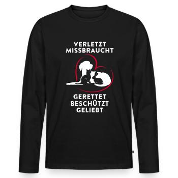 Verletzt Missbraucht Gerettet Beschützt Geliebt - Männer Premium Bio Langarmshirt - Schwarz - Vorne - Nico (187cm)