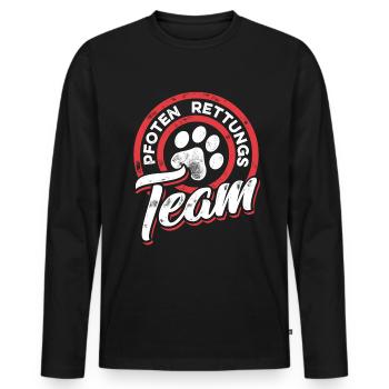 Pfoten Rettungs Team Tierrettung Tierschutz - Männer Premium Bio Langarmshirt - Schwarz - Vorne - Nico (187cm)
