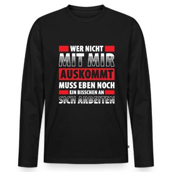 Wer Nicht Mit Mir Auskommt Muss Eben Noch Ein Biss - Männer Premium Bio Langarmshirt - Schwarz - Vorne - Nico (187cm)