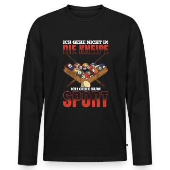 Ich Gehe Nicht In Die Kneipe Ich Gehe Zum Sport - Männer Premium Bio Langarmshirt - Schwarz - Vorne - Nico (187cm)