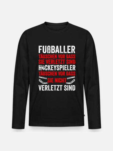 Fußballer Täuschen Vor Dass Sie Verletzt Sind Hock - Männer Premium Bio Langarmshirt - Schwarz