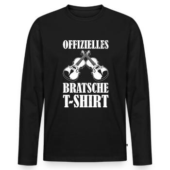 Offizielles Bratsche T-Shirt Bratschist - Männer Premium Bio Langarmshirt - Schwarz - Vorne - Nico (187cm)