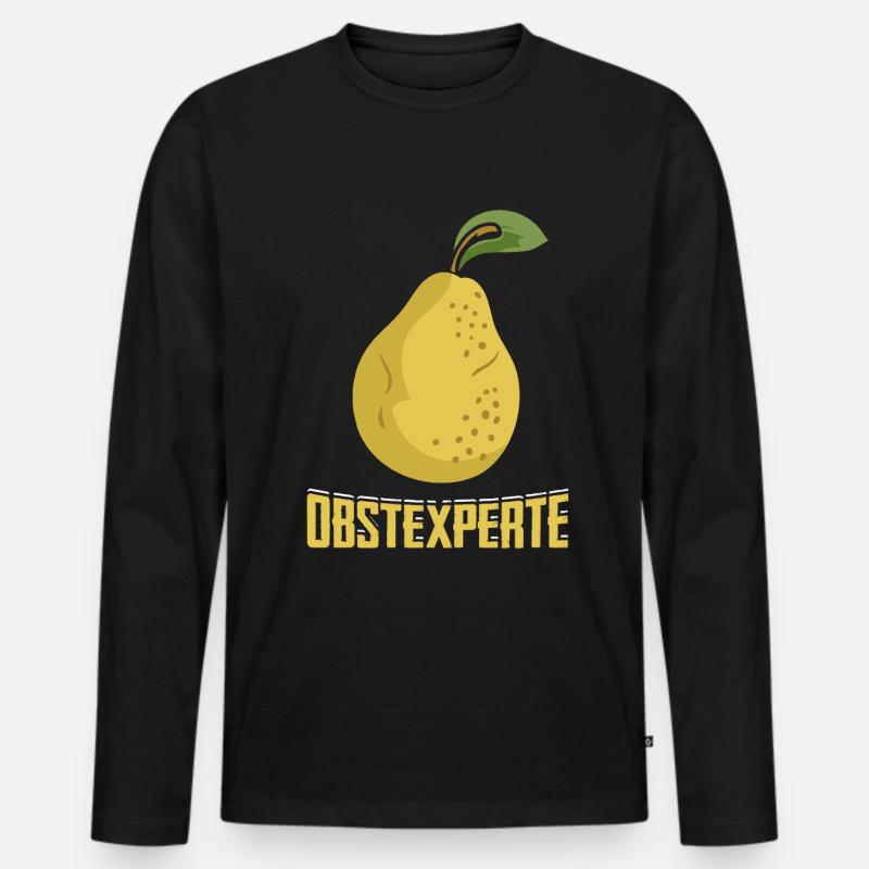 Obstexperte Geschenk Obstbauer - Männer Premium Bio Langarmshirt - Schwarz
