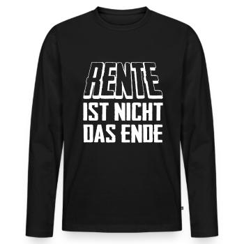 Rente Ist Nicht Das Ende Geschenk - Männer Premium Bio Langarmshirt - Schwarz - Vorne - Nico (187cm)
