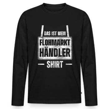 Das Ist Mein Flohmarkt Händler Shirt - Männer Premium Bio Langarmshirt - Schwarz - Vorne - Nico (187cm)