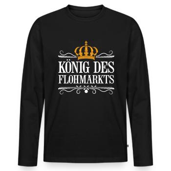 König Des Flohmarkts Geschenk - Männer Premium Bio Langarmshirt - Schwarz - Vorne - Nico (187cm)