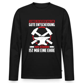 Schmied Zu Werden War Eine Gute Entscheidung Papa - Männer Premium Bio Langarmshirt - Schwarz - Vorne - Nico (187cm)